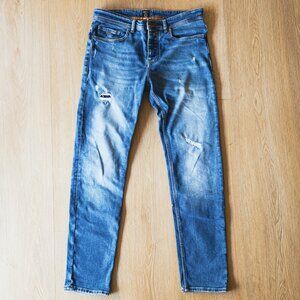 HUGO BOSS 'TABER' Tapered fit W32 L32 Distressed Designer Jeans RP $200